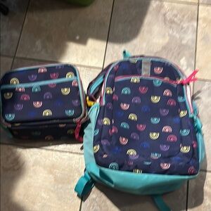 Cat & Jack Blue and Pink Cartoon Face Bags Set